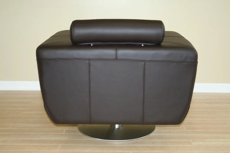Baxton Studio Swivel-Action Dark brown Club Chair