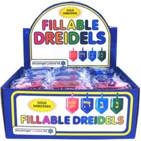Candy Fillable Dreidels in 3 Assorted Colors