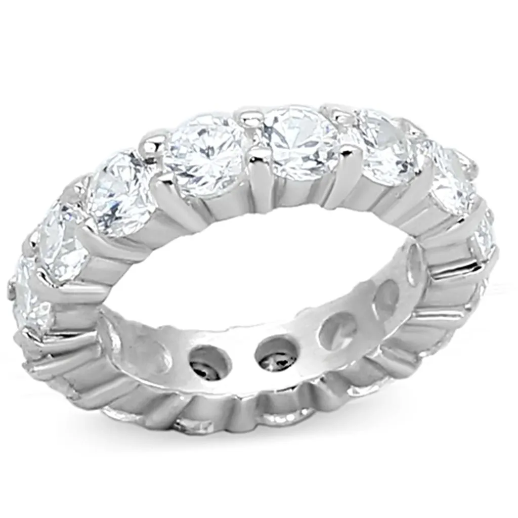 Silver 925 Sterling Silver Ring with AAA Grade CZ in Clear for Women Style LOAS932