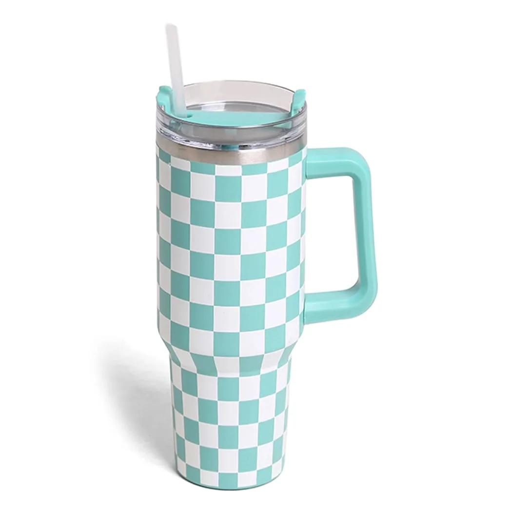 Tumbler- 40 oz Checkered Pattern